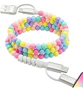 Atsidexa 4-in-1 Beaded Charging Cable, MFi Certified, Works with CarPlay, 3.3FT 60W Fast Charger ...