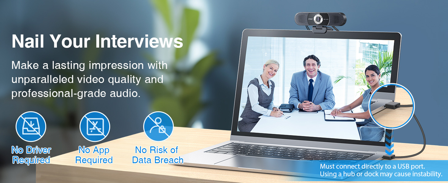 EMEET C980 PRO 3-in-1 4K Webcam with Mics and Speakers for Conference Needs