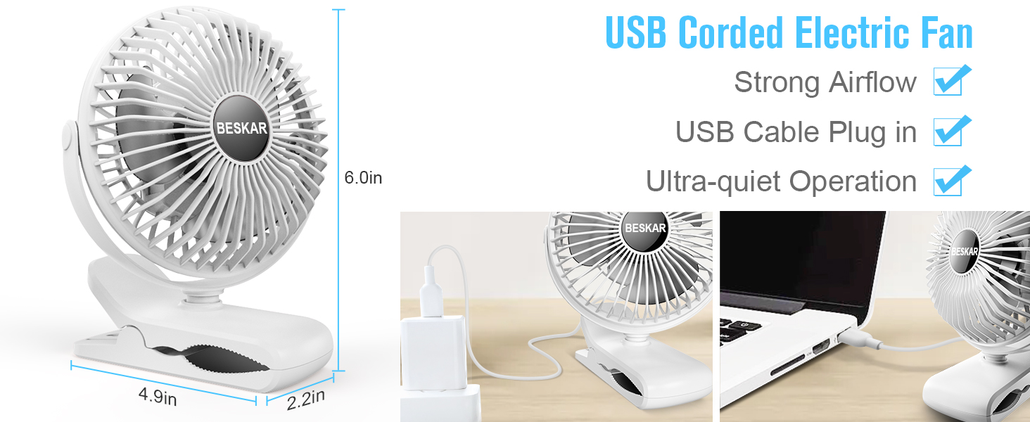 usb corded electric fan