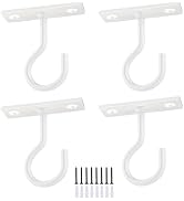 QTJUST Ceiling Hooks Hanging Plants 4Pack 2.5inch White Ceiling Hook Plant Hook