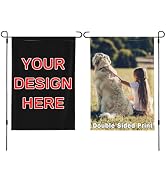 Custom Garden Flags Personalized Flag Double Sided Photo Logo Text Yard Banners for Outside Sprin...