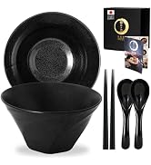 HIBINO Nejiri Ramen Bowl 6pc Set – Black