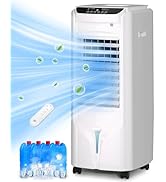 Uthfy Evaporative Air Cooler with 4 Modes, 3 Speed, 4.2 Gal Water Tank, 32" Swamp Cooler with 4 I...