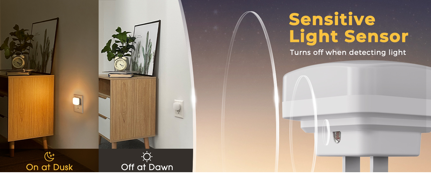 auto on off night light dusk to dawn light sensor night light