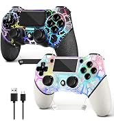 AceGamer 2 Pack for PS4 Controller, Hall Effect Joysticks & Programmable Back Buttons, Wireless C...
