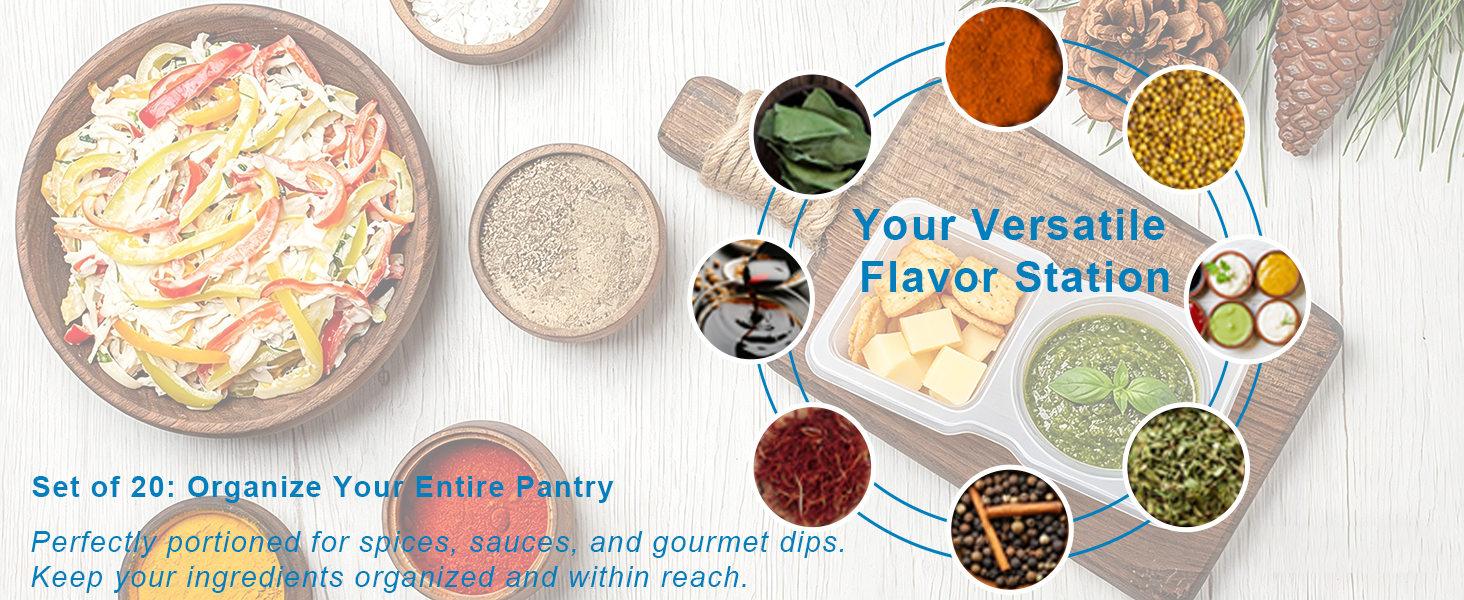 Pure Future 20-pack versatile flavor station containers, perfect for spices, sauces