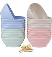 SOUJOY 20 Pack Unbreakable Cereal Bowls, 20 Oz Wheat Straw Bowls, Reusable Soup Bowls for Snacks,...