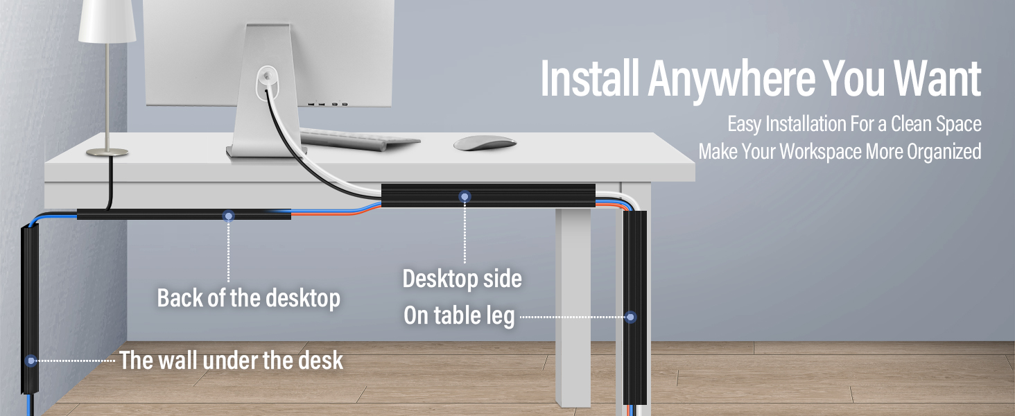 Cable Management Under Desk J Channel Cable Raceway No Drilling Under Desk Cable Management Tray