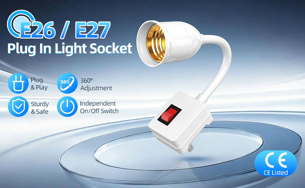 E26/E27 Plug-In Light Socket Adapter