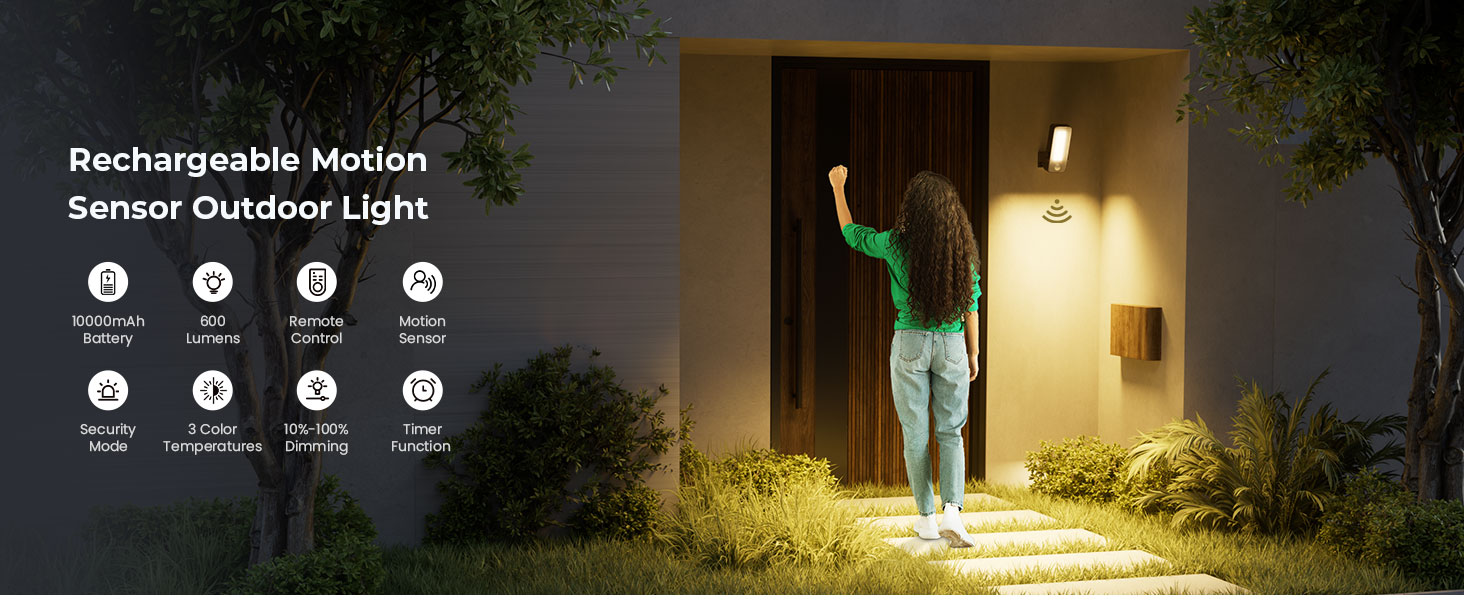 Rechargeable Motion Sensor Outdoor Light