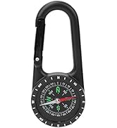 Carabiner Clip On Compass Hiking,Mini Compass,DC40T Zinc Alloy Portable Carabiner Compass with Gr...