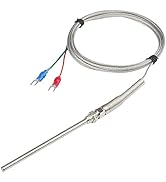 CGELE K-Type Thermocouple Temperature Sensors 0~600?,2M/6.6Ft Wire Probe Length 100mm Two Wire 10...