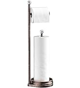 KASUNTO Toilet Paper Holder for Bathroom, Heavy Weighted Metal Free Standing Toilet Paper Holder ...