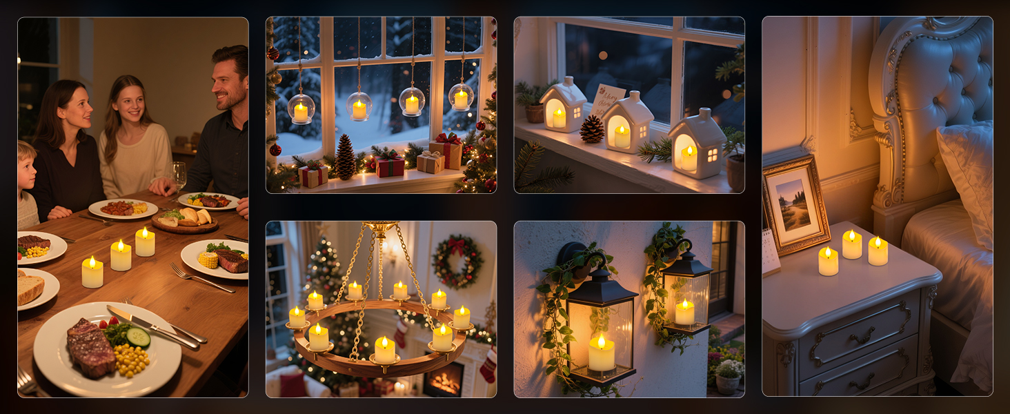led tea lights candles decorative decor indoor home holiday decorations