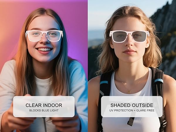 Smart translator glasses with photochromic lenses, bluetooth smart glasses for men & women