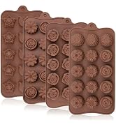 JOERSH 4PCS Silicone Chocolate Flower Molds for Candy, Fat Bombs Snacks, Truffles, 11 Floral Shap...