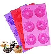 3 Packs Silicone Mini Fluted Cake Pans, findTop Mini Tube Cake Baking Pan for Muffin Cups, Coffee...