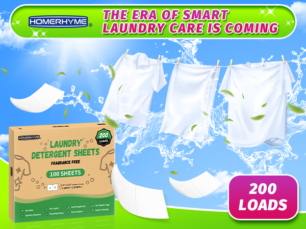 100 sheets laundry detergent sheets unscented