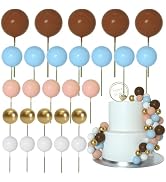 ASTARON 50 Pcs Ball Cake Topper Sticks Mini Balloons for Cake Decorating Supplies Foam Balls Cake...
