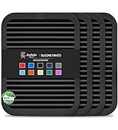 Joyhalo 4 Pack Trivets for Hot Dishes - Hot Pads for Kitchen 9'' x 12'', Silicone Trivets for Hot...