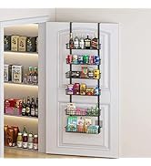 Over The Door Basket Organizer-6 Tier Hanging Mesh Pantry Storage Shelf with 3 Sizes Basket, Mult...