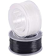 KONMAY 2 Rolls 0.8mm Round Stretchy Bracelet Strings with Organizing Case, 130 Yards Black and Wh...