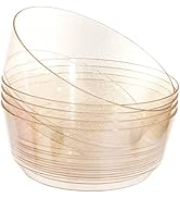 Hioasis 8 Pack Plastic Serving Bowls 128oz Gold Glitter Plastic Bowls Heavy Duty Disposable Servi...