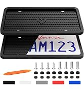 Aujen Silicone License Plate Frames 2 PCS for US Standard Car, Totally Street Legal License Plate...
