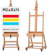 MEEDEN Deluxe Crank H-Frame Studio Easel, Max Height 98'' Holds Up to 83"/90lb, Multi-Function Ar...