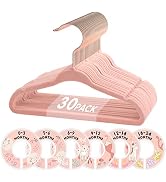 VIS'V Baby Hangers, 11 Inch Velvet Kids Hangers with 6 Pcs Clothes Size Dividers, Infant Toddler ...