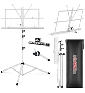 5 Core Sheet Music Stand 2 in 1 Dual Use Professional Portable Adjustable 28-67 Inch Folding Musi...