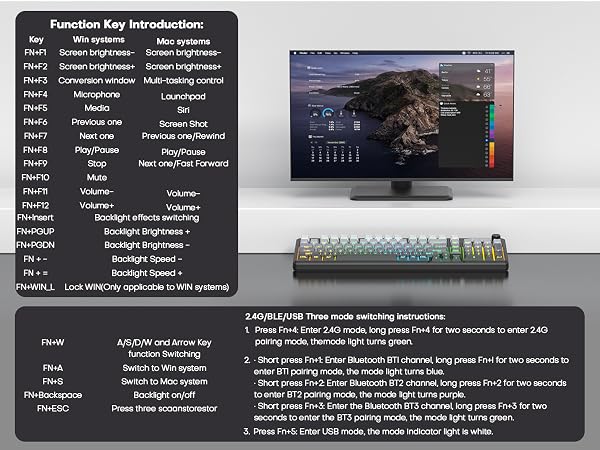 Tri-Mode Wireless keyboard