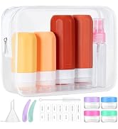 MODENGKONGJIAN 16 Pack Travel Bottles for Toiletries,TSA Approved Silicone Squeezable Travel Sham...