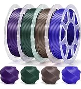 MarsWork Pre-Dried PLA Basic 4x250g Bundle with Spool for Bambu Lab 3D Printers, Multicolor 1.75m...
