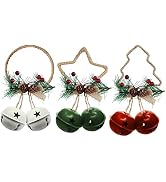 Kalopro Christmas Bell Door Hanger Wall Hanger Ornaments,Berry Matsuba Pinecones for Christmas Ho...