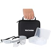 YOCTOSUN Head Magnifier Glasses with 3 LED Lights, Storage Case, Head Strap and 5 Detachable Lens...