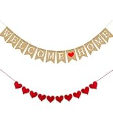 Welcome Home Banner Burlap Sign Party Decorations, Rustic Bunting Garland Family Gathering Photo ...