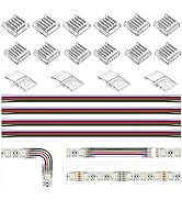 BTF-LIGHTING 5 Pin 12mm 0.47in Width Transparent Solderless Connector Kit 8XCorner Connector 4XGa...