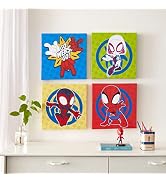 Idea Nuova Spidey and His Amazing Friends 4 Pack Square Canvas Wall Art Set, 11