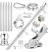 REERON Flag Pole for House, 6 FT Stainless Steel Spinning Flag Pole Kit, 1" Rustproof Porch Flagp...