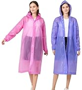 RUISHYY Rain Ponchos for Adults, Reusable EVA Rain Coats Waterproof Hooded Rain Jackets Rainwear ...