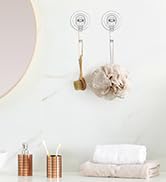 VIS'V Suction Cup Hooks, Small Clear Shower Suction Hooks Heavy Duty Vacuum Suction Cups with Hoo...