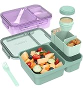 Caperci 2 Pack Salad Container for Lunch - 62 oz Large Bento Lunch Box for Adults, 2-Compartment ...