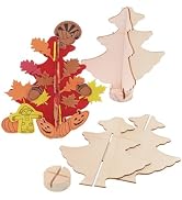 Wooden Tree, Colorations, Set of 12, Easy Assembly, Arts & Crafts, Holiday Project, Seasonal Craf...