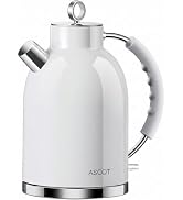 ASCOT Electric Kettle, Stainless Steel Tea Boiler 1.5qt 1500W Retro Tea Heater & Boiling Kettle, ...