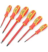 HORUSDY 6-Piece 1000v Insulated Screwdriver Set, Magnetic Tip Electrician screwdriver Set (Insula...