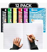 Rosmonde 12 Pack Primary Composition Notebooks, 200 Pages (100 Sheets), Primary Ruled Composition...