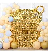Shimmer Wall Backdrop Sequin Panels Gold Backdrop Decoration Panels Shimmer Panels(Pack of 24) Ph...