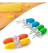 Laochoes 8 Pieces Large Stainless Steel Corn Fork, Corn on the Cob Holders, Corn Picks, Corn Cob ...