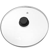 CnSneg 12 Inch Pan Lid For Pots Pans and Skillets, Cast Iron Skillet Lid, Large Tempered Glass Pa...